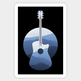 Guitar & Mountains - Blue version Magnet